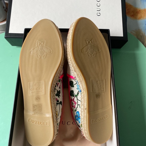 NIB Gucci Pilar Floral Mule Slide Espadrille 37.5 - Picture 2 of 4
